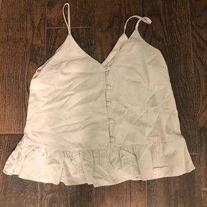 NWOT. Cream front Button tank. Size S